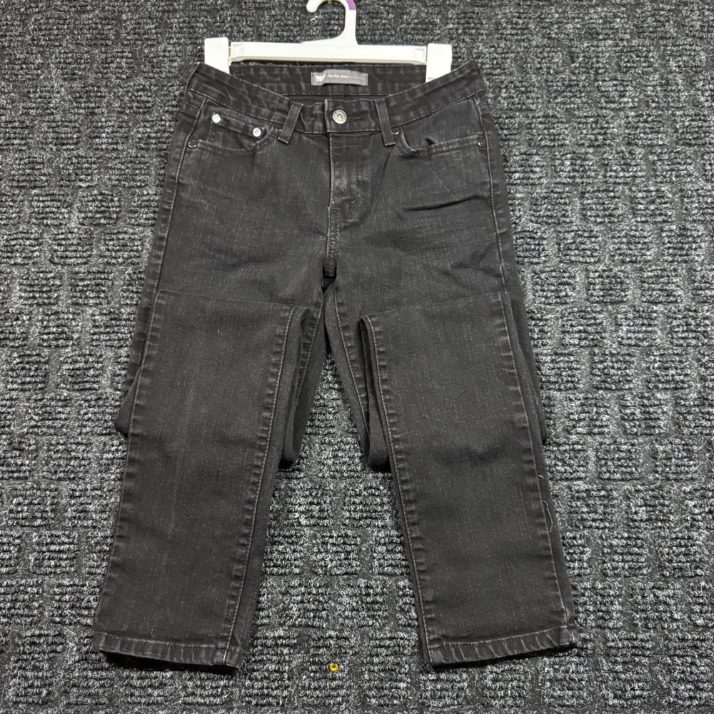 Levis Mid Rise Skinny Jeans Womens 6L W28 L34 Faded Black Denim 59575-0013